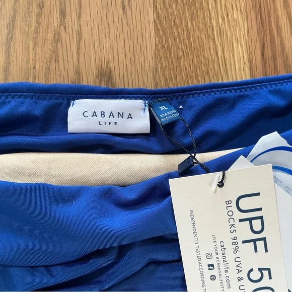 Cabana Life NWT Blue Palms Rashguard and swim skirt set Size XL - Picture 4 of 11